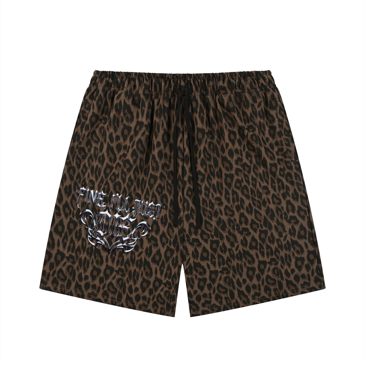 Unisex Heavyweight Leopard Drawstring Shorts