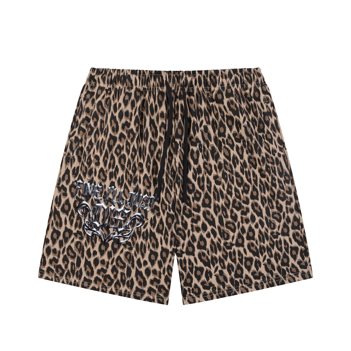Unisex Heavyweight Leopard Drawstring Shorts