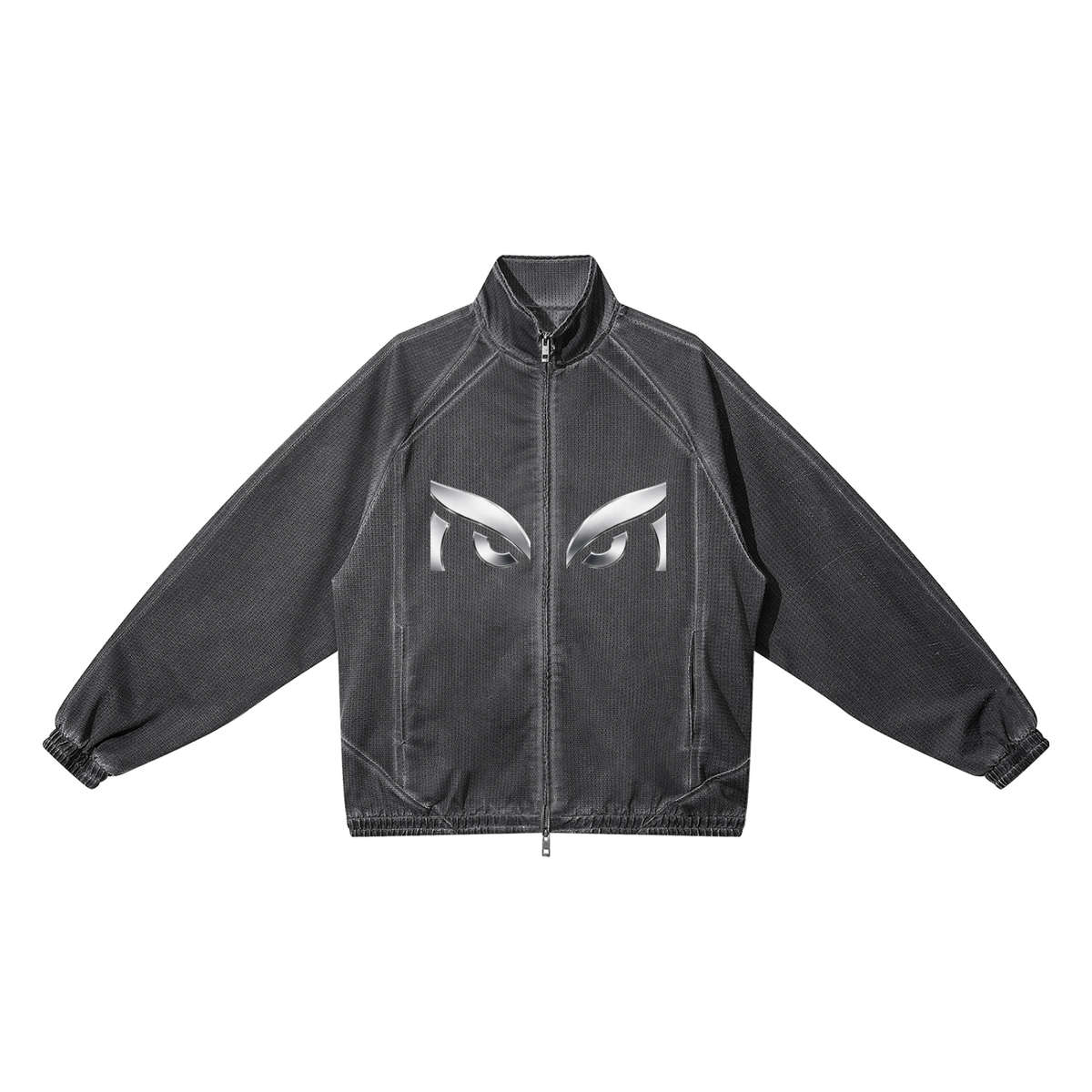 Unisex Vintage Wash Full Zip Mesh Jacket
