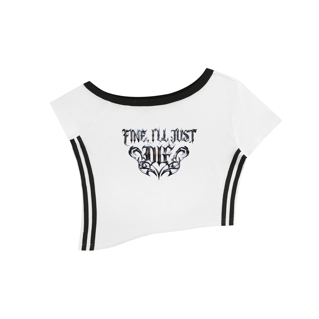 Women's Color Block Off-the-Shoulder T-Shirt