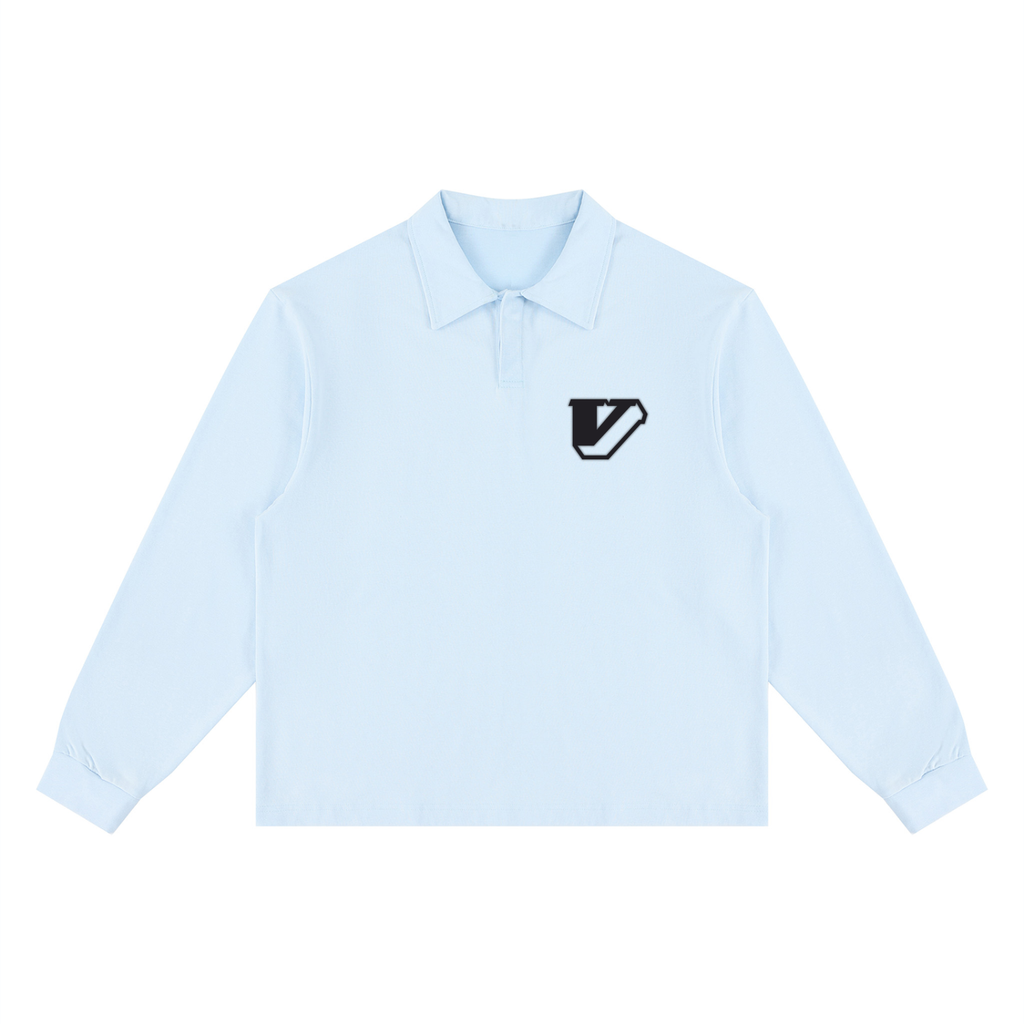 Unisex Loose Long Sleeve Polo Shirt