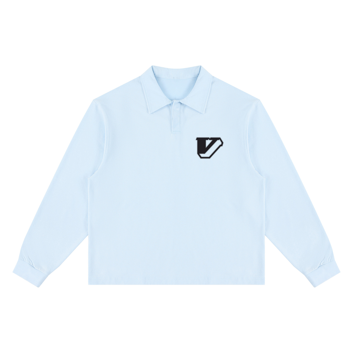 Unisex Loose Long Sleeve Polo Shirt