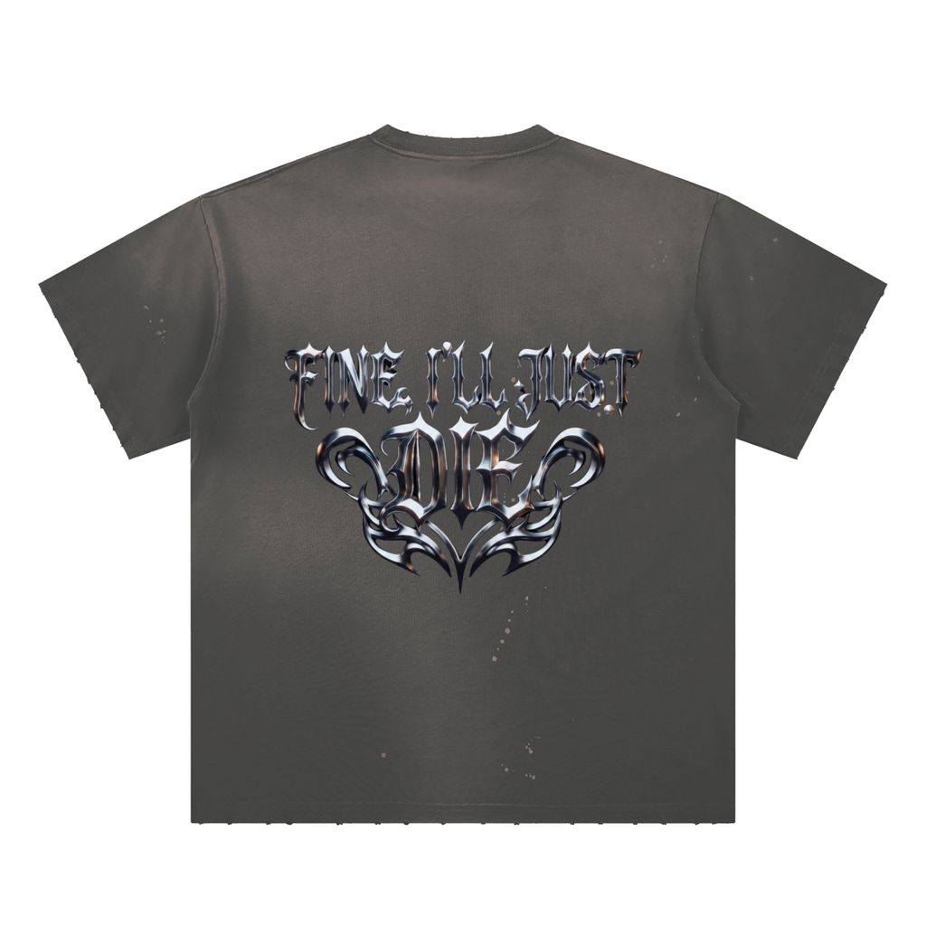 Hand-Frayed Sunfade Paint Splatter T-Shirt
