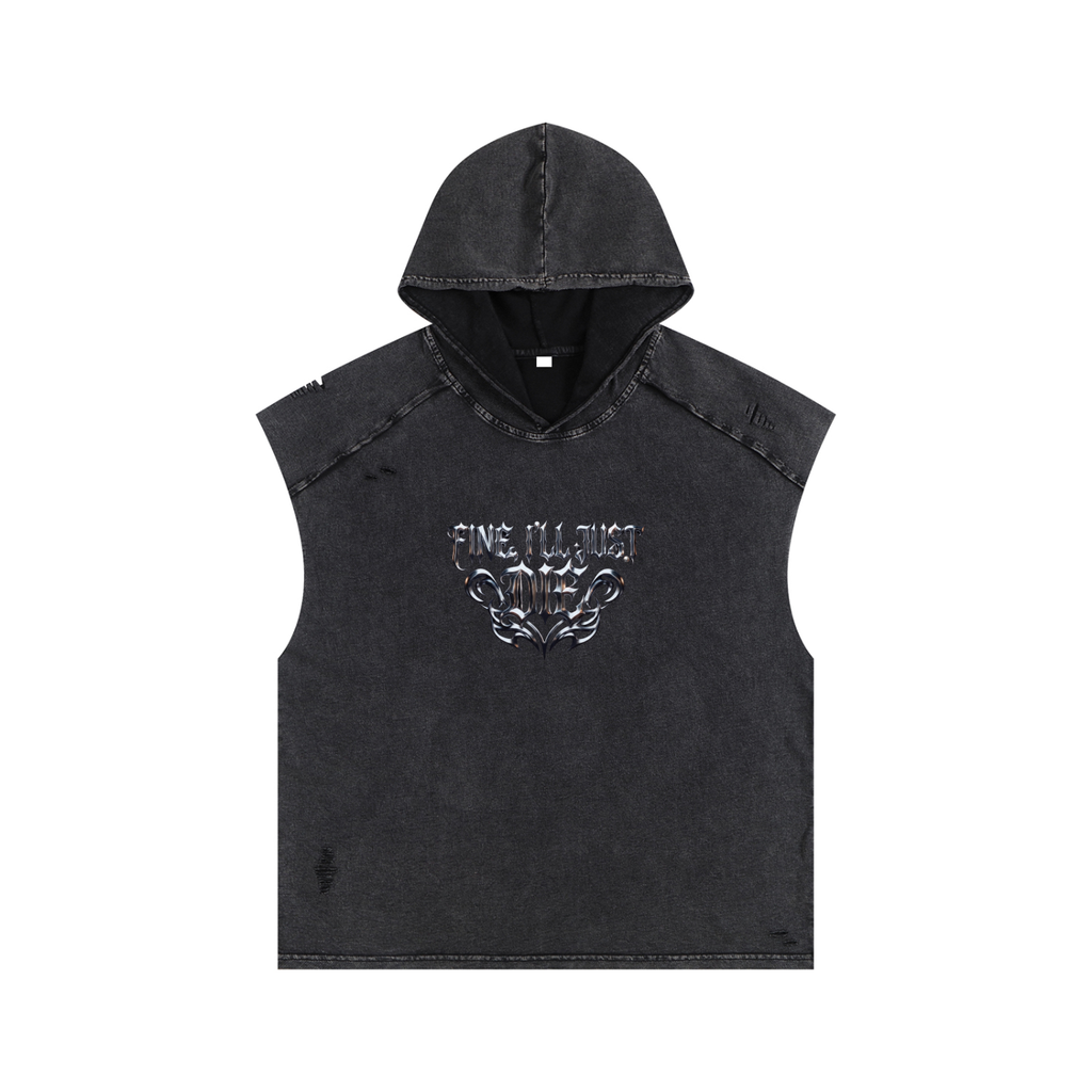 Snow Washed Boxy Hooded Tank Top