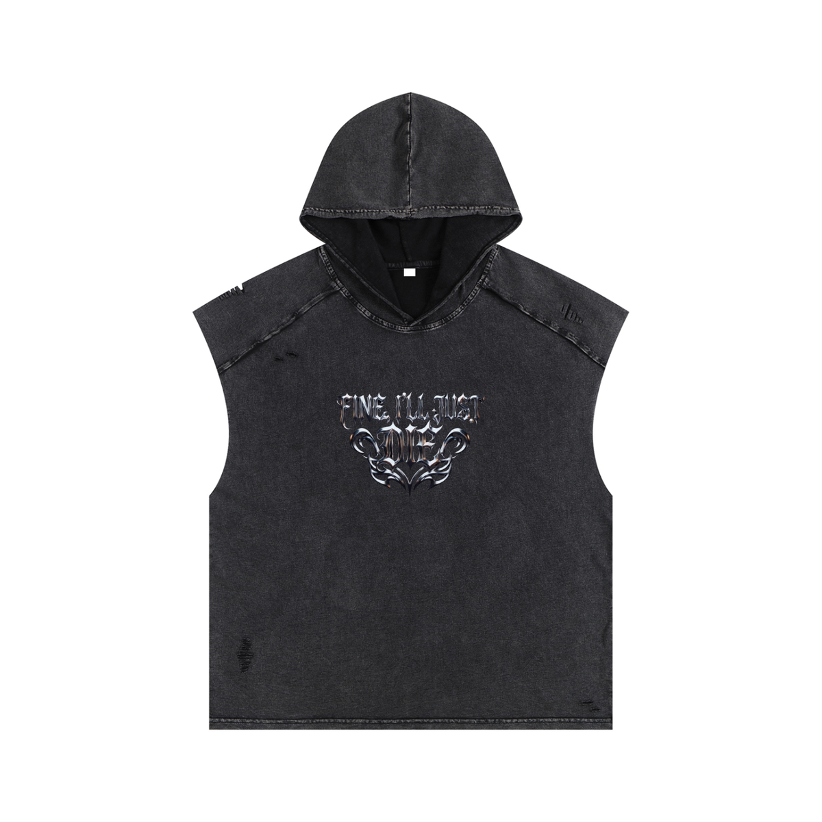 Snow Washed Boxy Hooded Tank Top