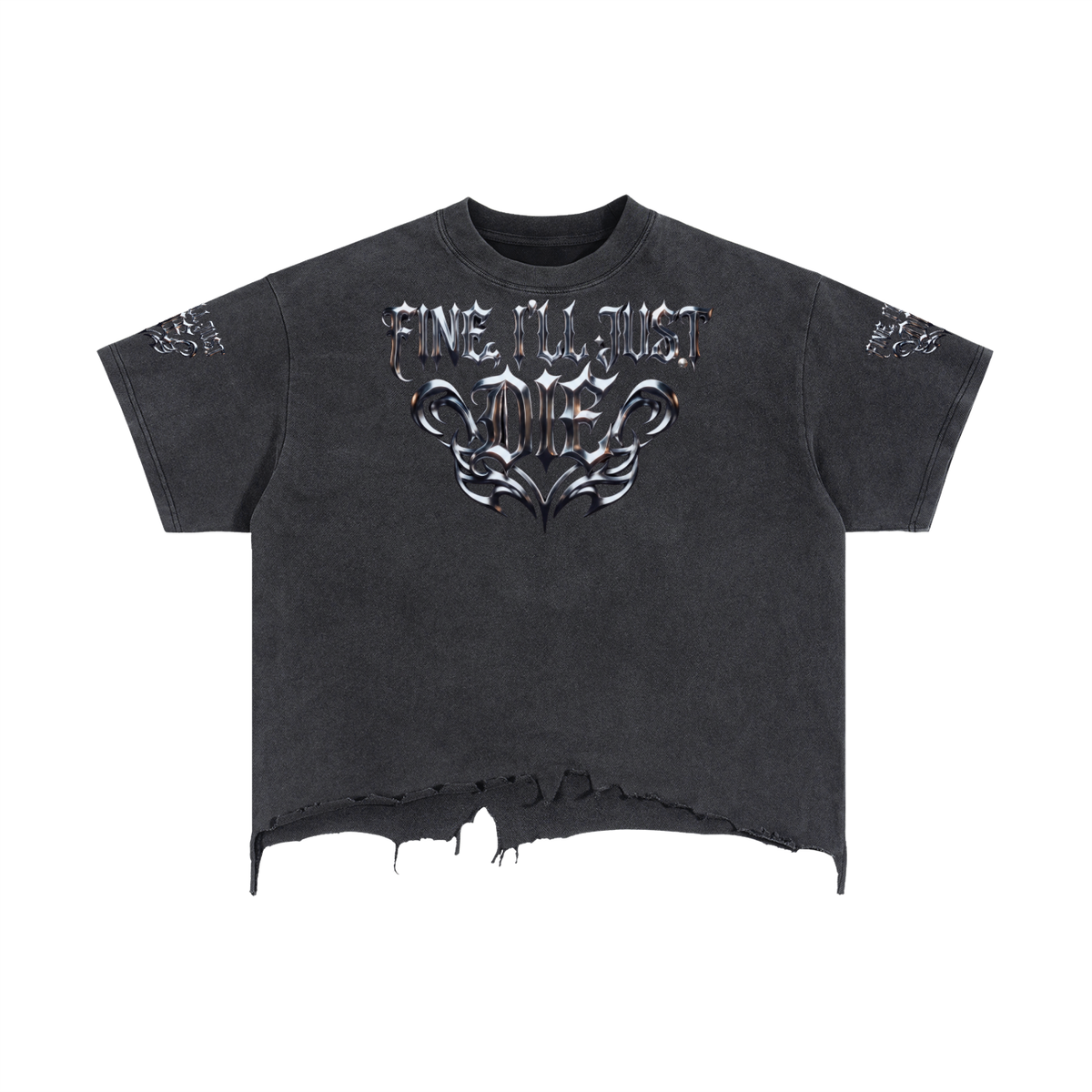 Vintage Wash Boxy Distressed Hem T-Shirt