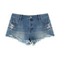 Women's Vintage Wash Raw Hem Denim Shorts
