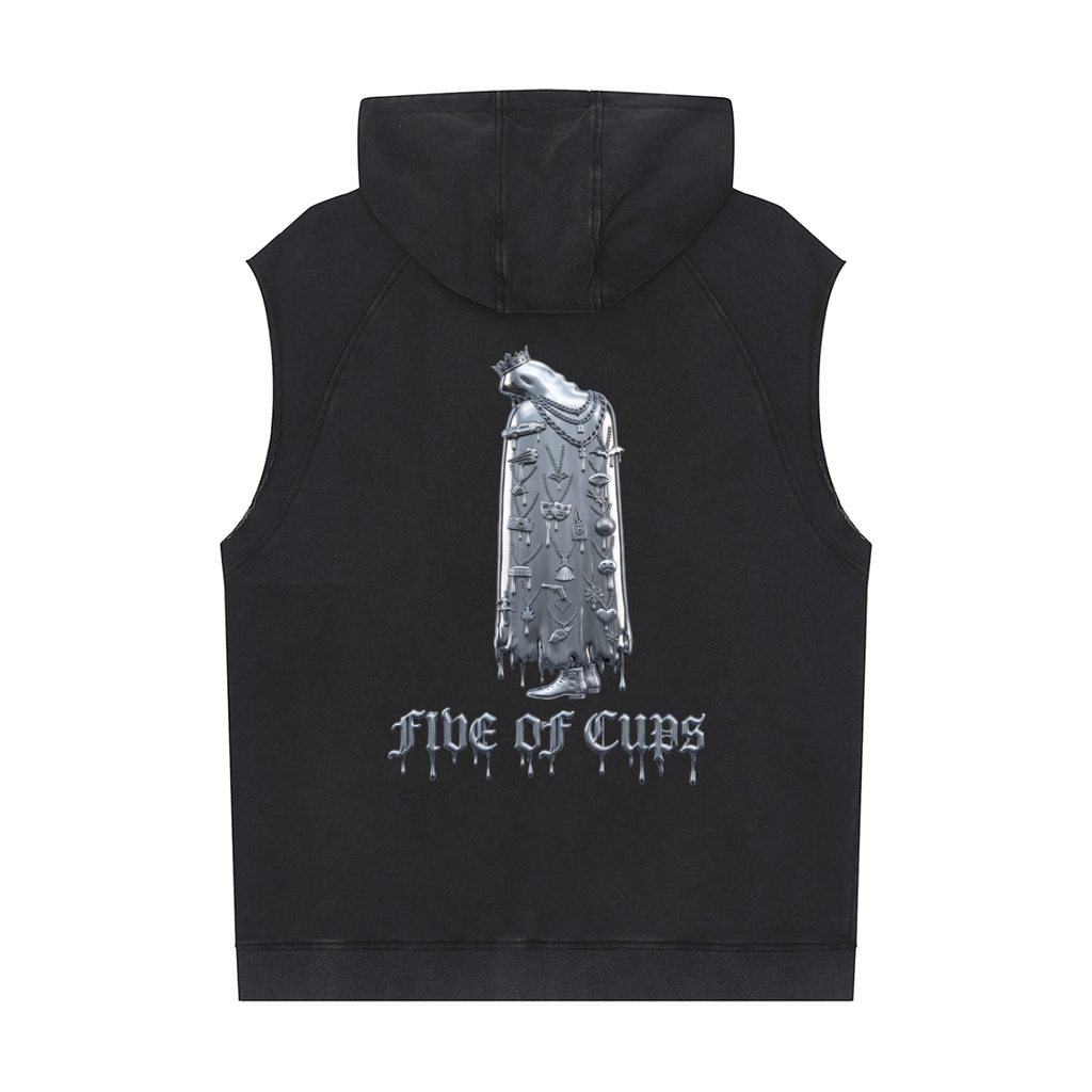 Snow Washed Sleeveless Hoodie