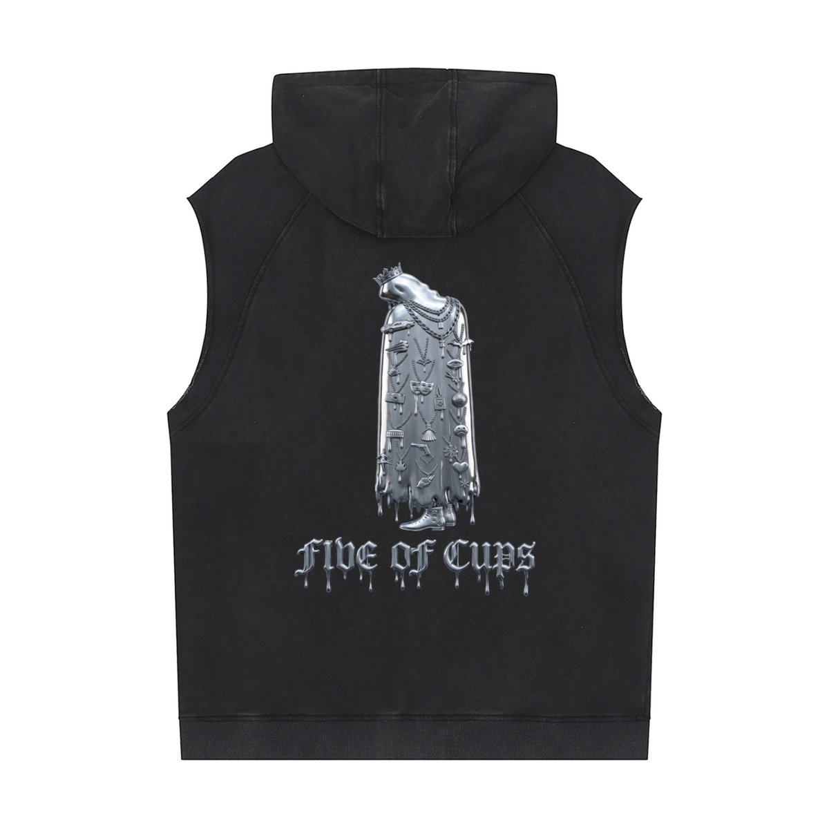 Snow Washed Sleeveless Hoodie