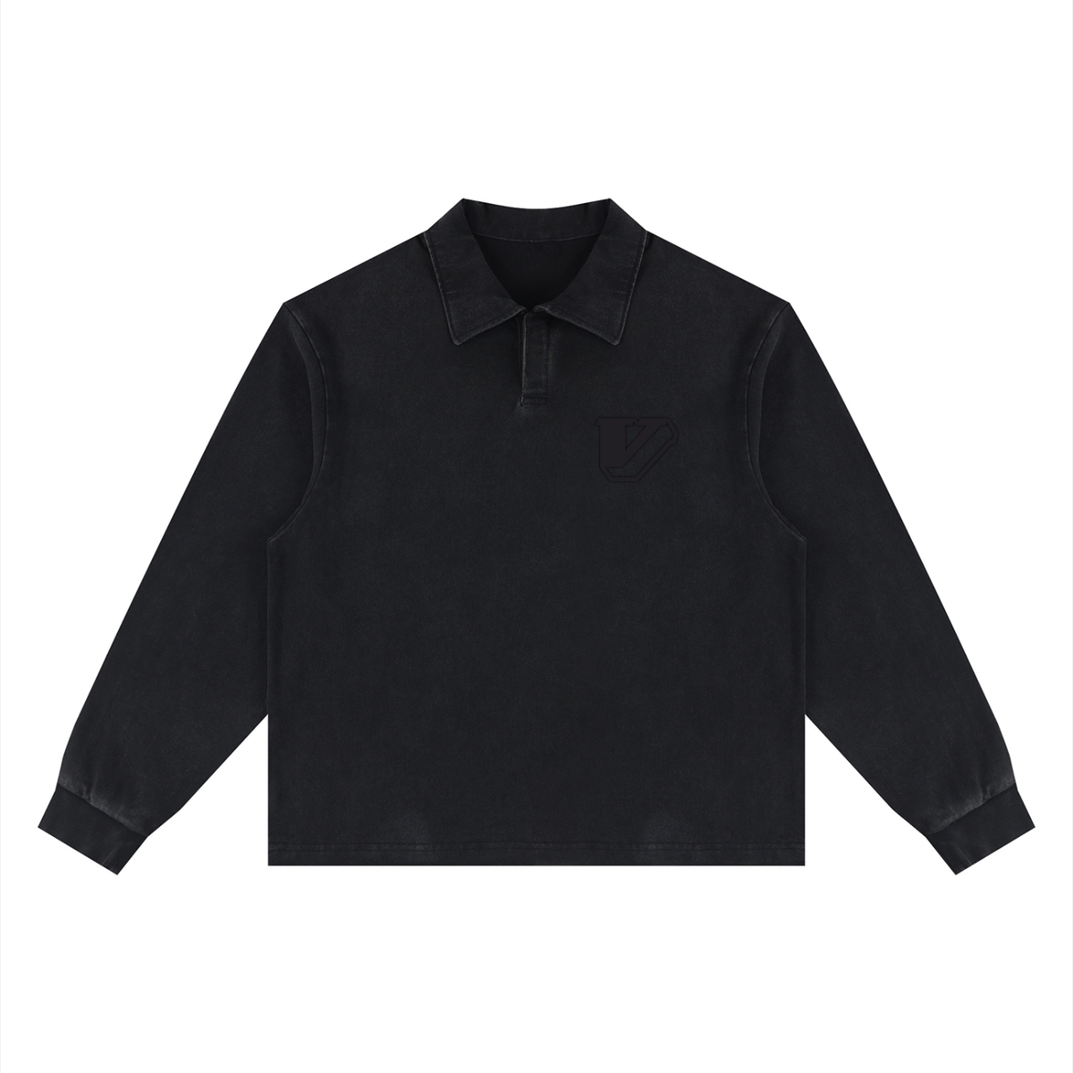 Unisex Loose Long Sleeve Polo Shirt