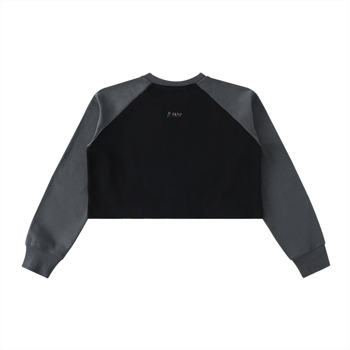 Raw-Hem Color-Block Raglan Crop Sweatshirt