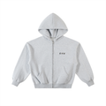 Contrast-Stitched Boxy Fleece Zip Hoodie
