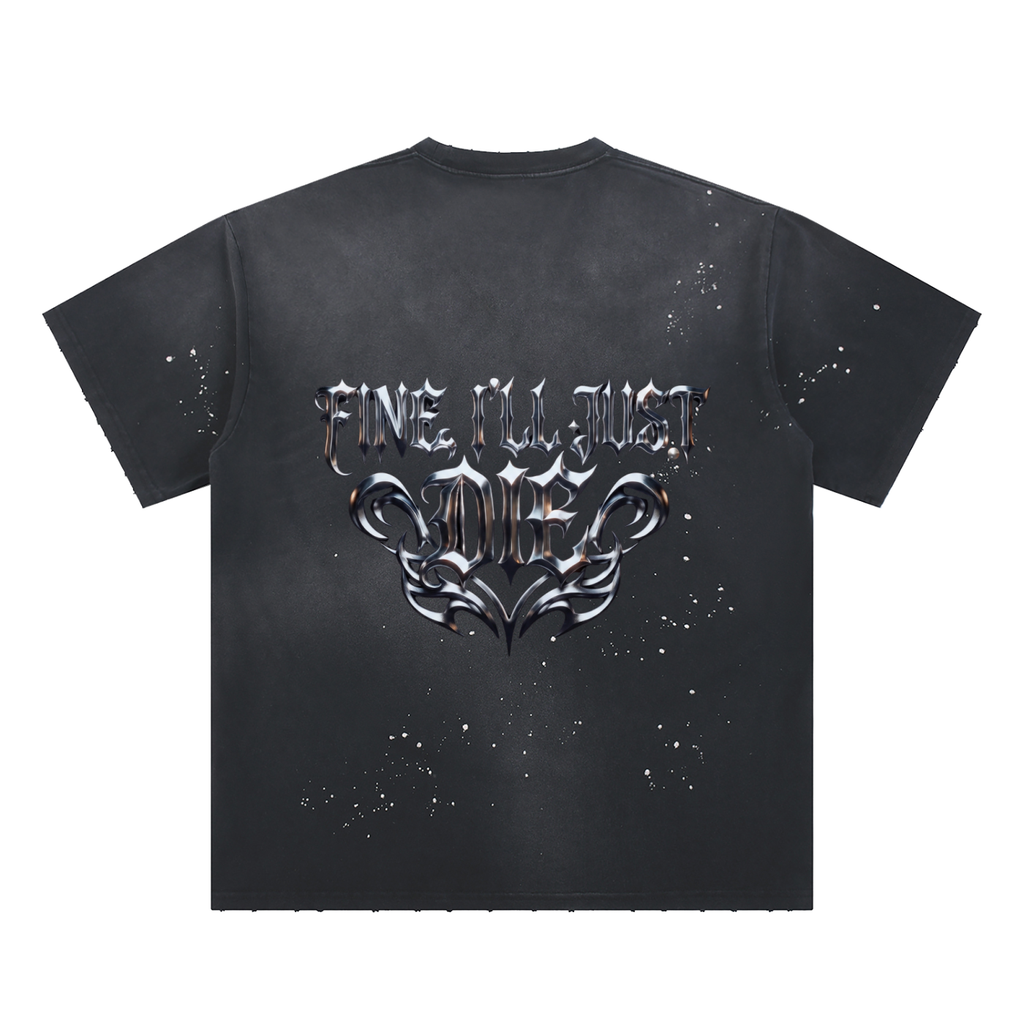 Hand-Frayed Sunfade Paint Splatter T-Shirt