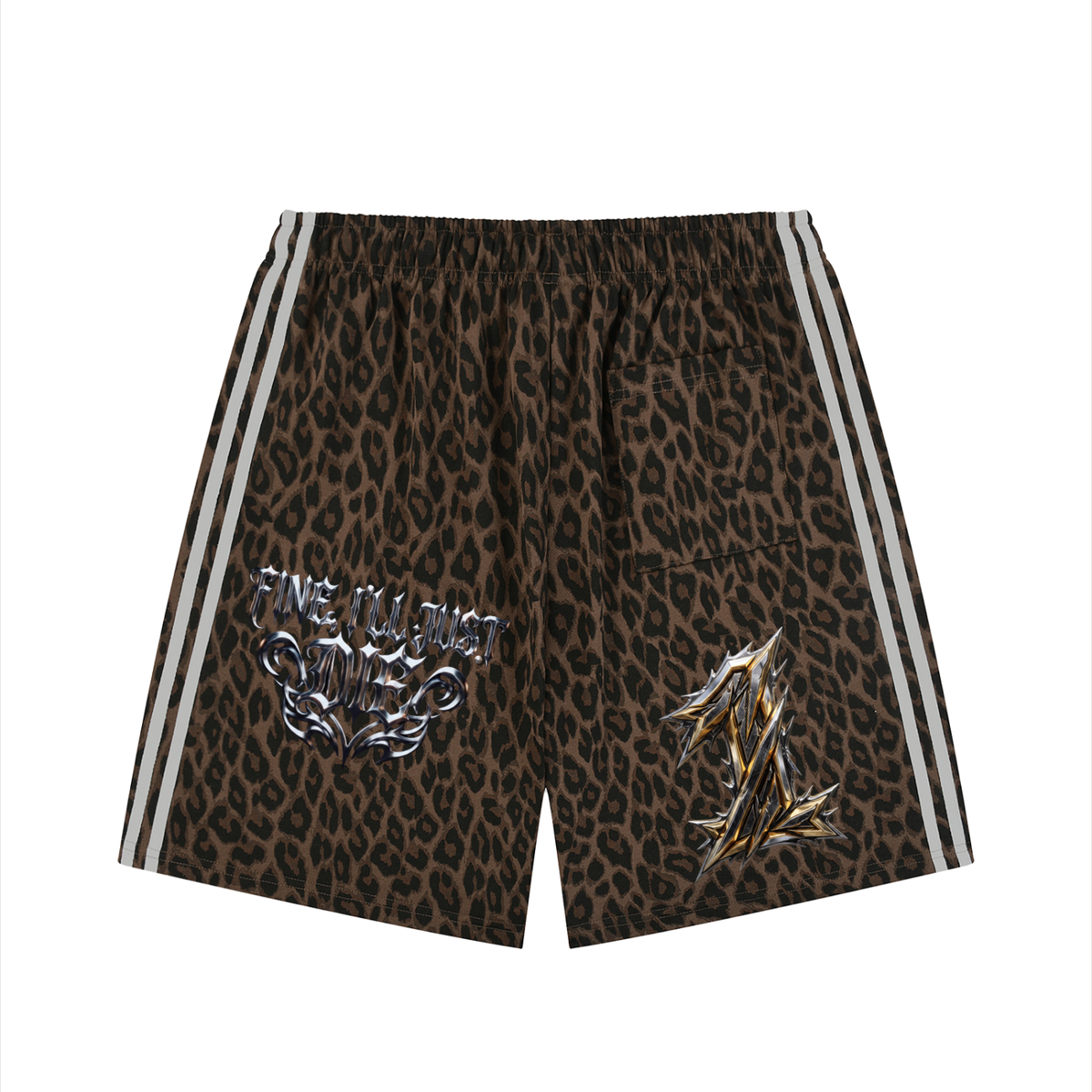 Unisex Heavyweight Leopard Drawstring Shorts