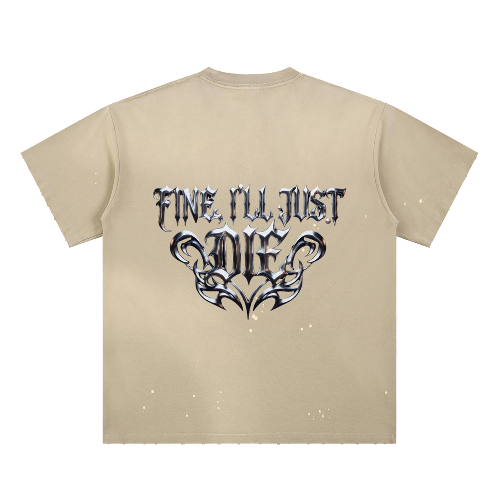 Hand-Frayed Sunfade Paint Splatter T-Shirt