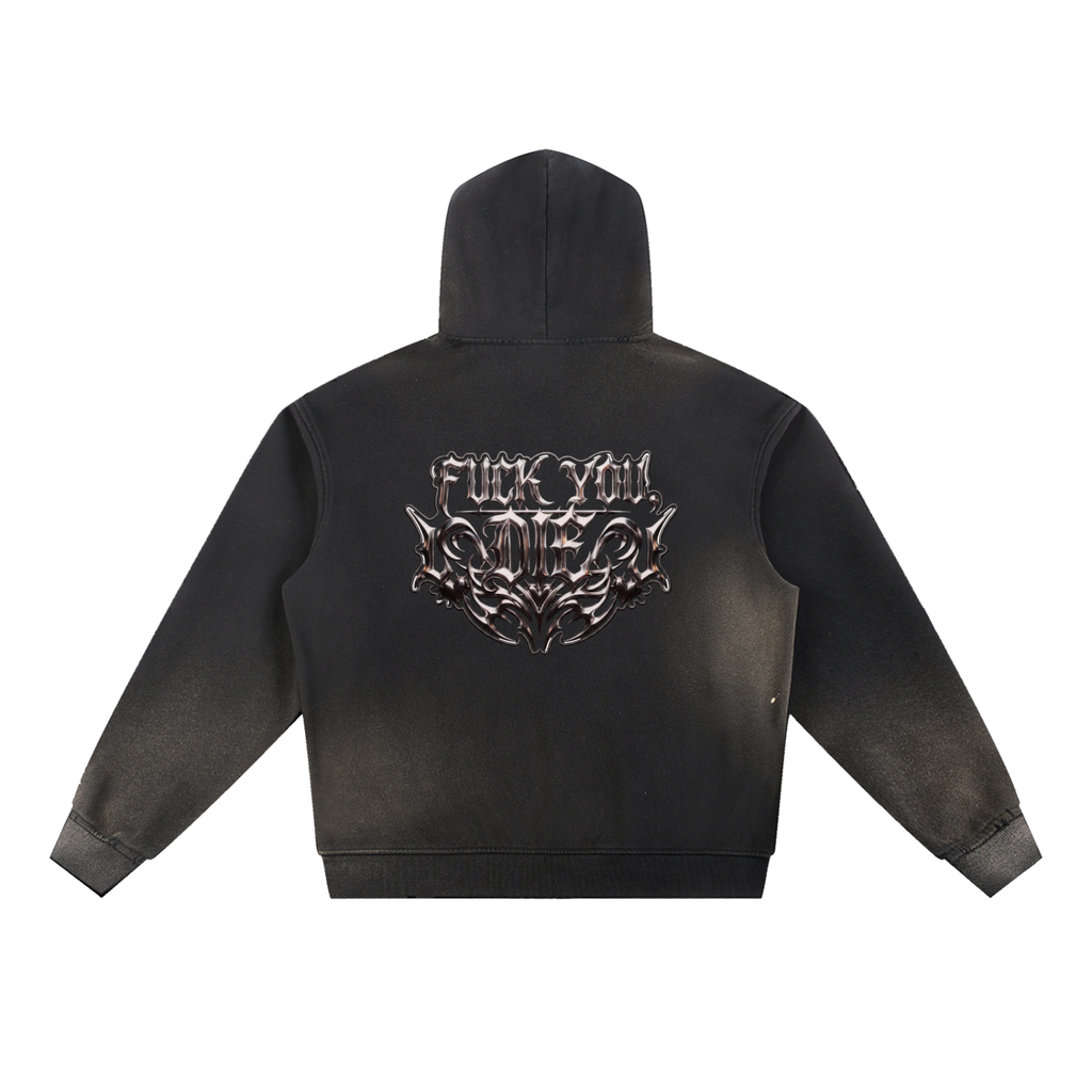 Sun Fade Frayed Fleece Hoodie