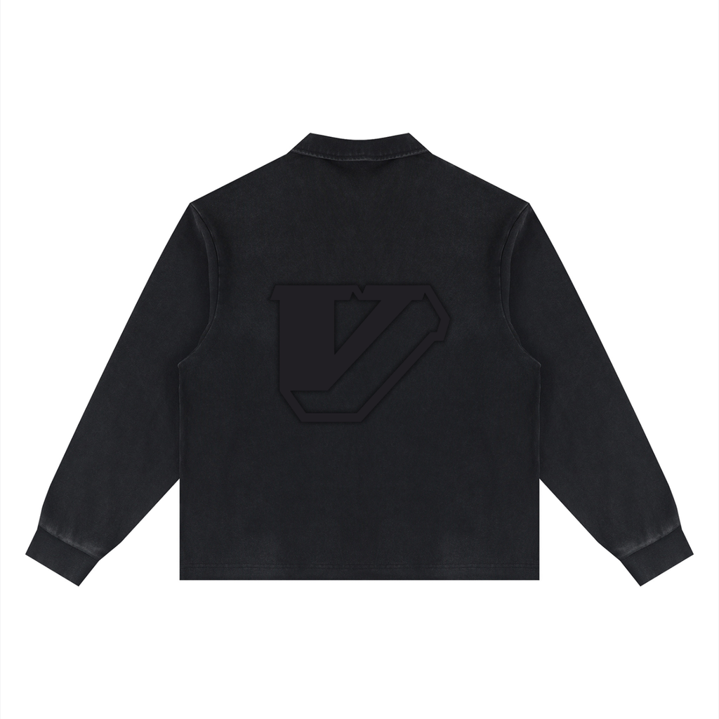 Unisex Loose Long Sleeve Polo Shirt